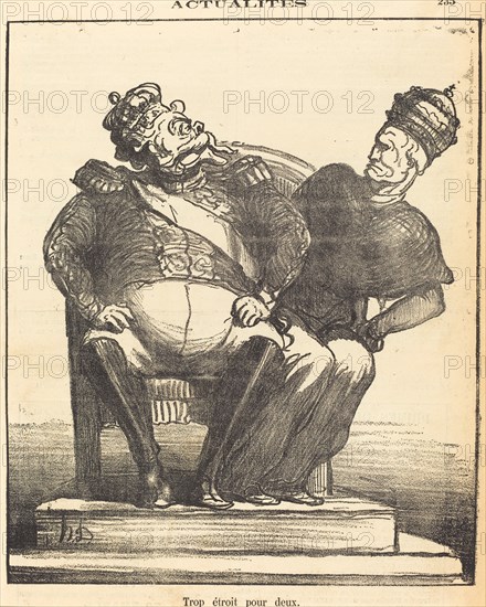 Trop étroit pour deux, 1870. Creator: Honore Daumier.