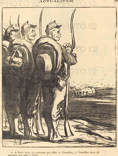 A Paris nous ne pouvions... aller a Versailles..., 1871. Creator: Honore Daumier.