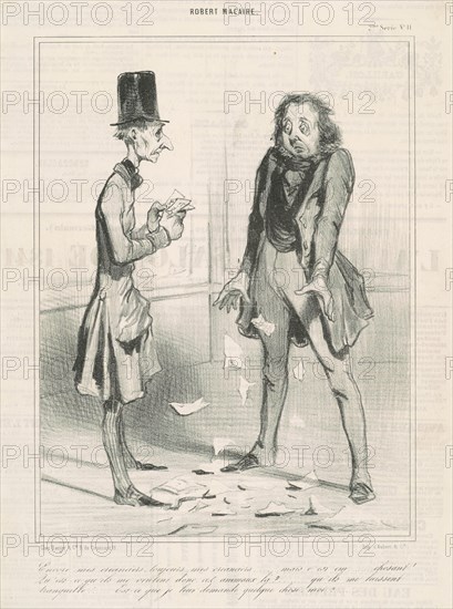Encore mes créanciers, toujours ..., 19th century. Creator: Honore Daumier.