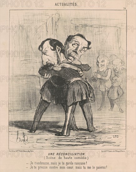 Un réconciliation, scène de haute comédie ..., 19th century. Creator: Honore Daumier.