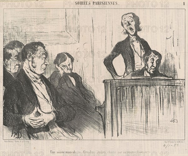 Une soirée musicale, 19th century. Creator: Honore Daumier.