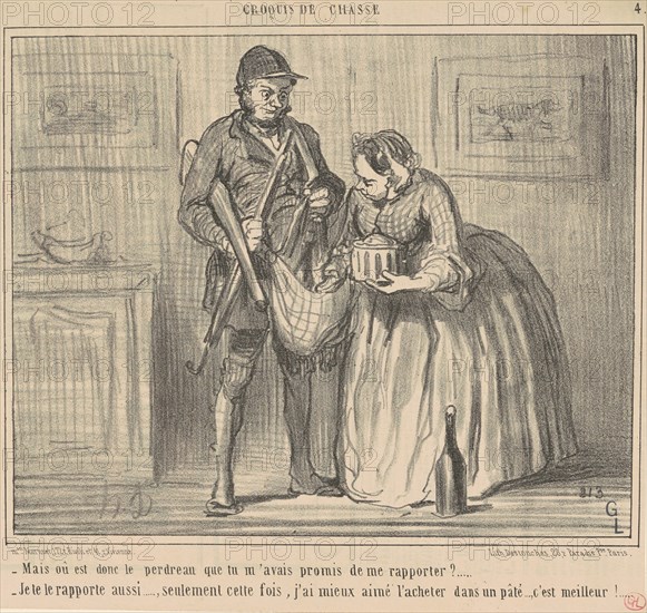 Mais ou est donc le perdreau, 19th century. Creator: Honore Daumier.