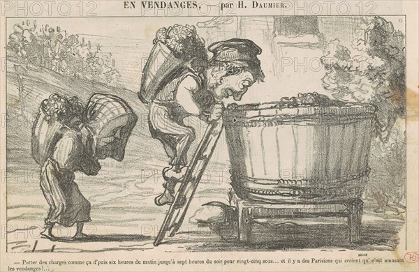 En vendanges, 19th century. Creator: Honore Daumier.