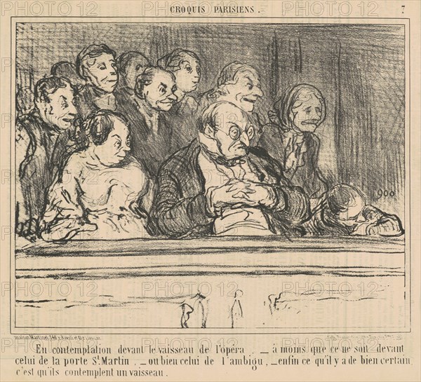 En contemplation devant le vaisseau de l'opera, 19th century. Creator: Honore Daumier.