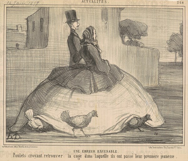 Une erreur excusable, 19th century. Creator: Honore Daumier.