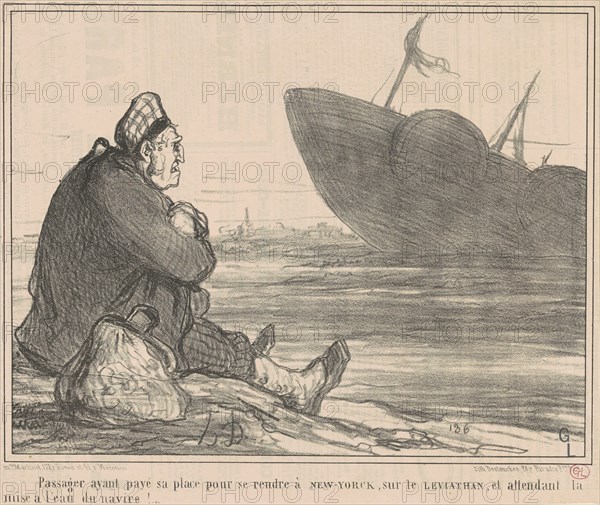 Passager ayant payé ... pour se rendre a New-York, 19th century. Creator: Honore Daumier.