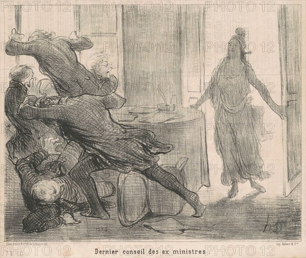 Dernier conseil des ex-ministres, 19th century. Creator: Honore Daumier.