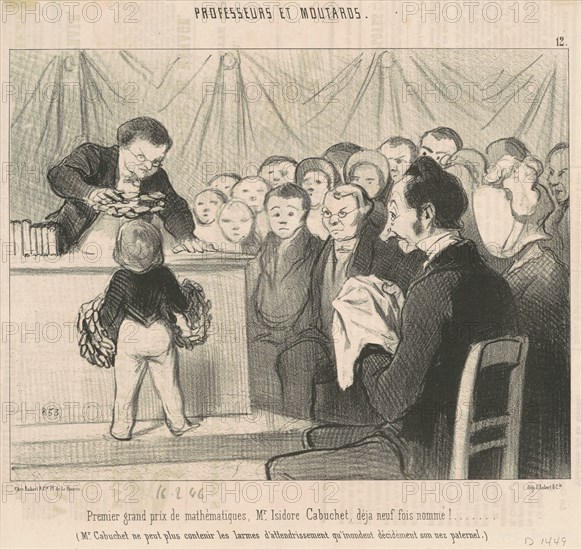 Premier grand prix de mathématiques, 19th century. Creator: Honore Daumier.