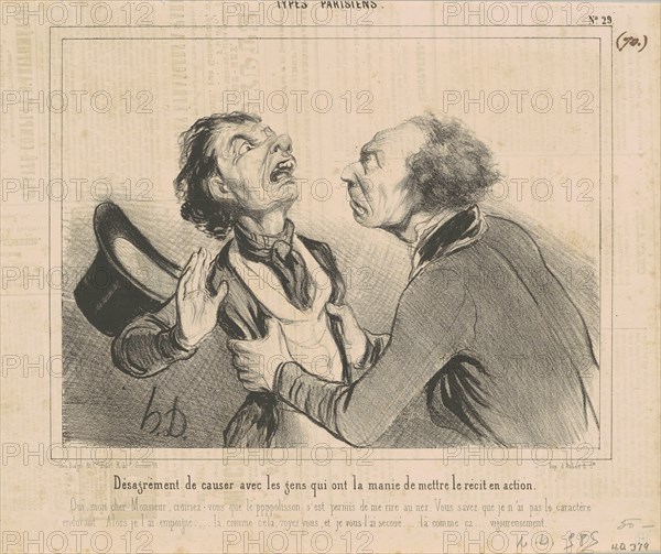 Désagrément de causer avec les gens..., 19th century. Creator: Honore Daumier.