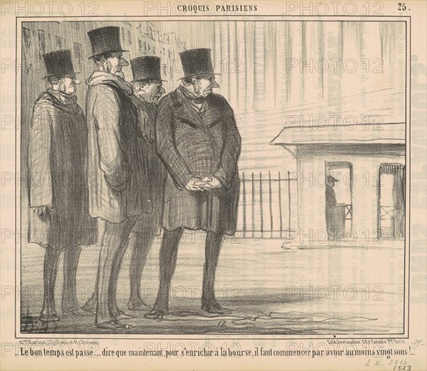 Le bon temps est passé ..., 19th century. Creator: Honore Daumier.