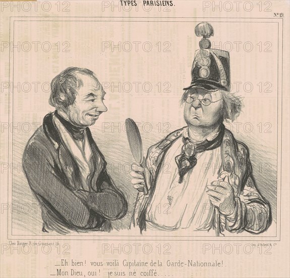 Eh bien! Vous voila Capitaine de la Garde-Nationnale!, 19th century.  Creator: Honore Daumier.