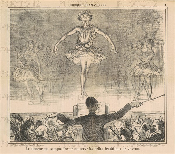 Le danseur qui se pique d'avoir conservé ..., 19th century. Creator: Honore Daumier.