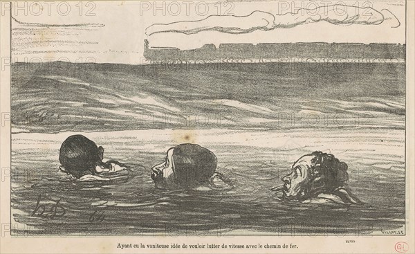 Ayant eu la vaniteuse idée de vouloir ..., 19th century. Creator: Honore Daumier.