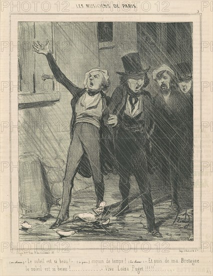 En choeur. Le soleil est si beau ..., 19th century. Creator: Honore Daumier.