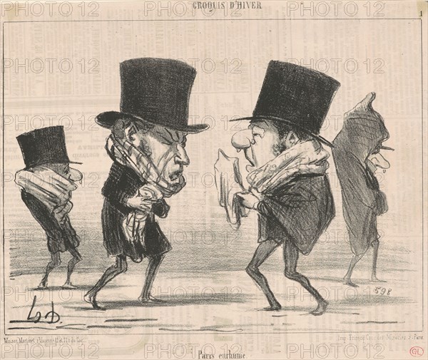 Paris enrhumé, 19th century. Creator: Honore Daumier.
