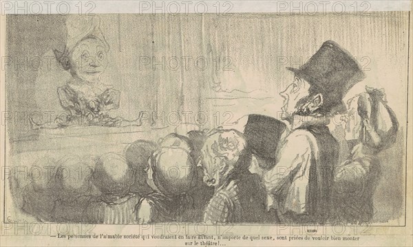 Les personnes de l'aimable société qui voudraient en faire autant..., 19th century. Creator: Honore Daumier.