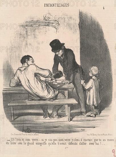 Eh! hen et mon verre ... si je n'ai pas mon verre ..., 19th century.  Creator: Honore Daumier.