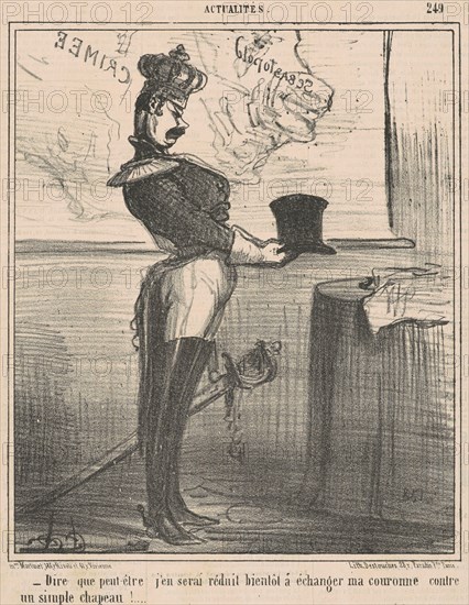 Dire que peut-être j'en serai réduit ..., 19th century. Creator: Honore Daumier.