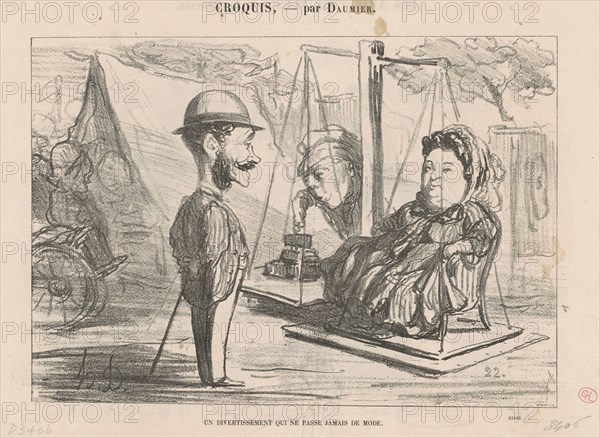 Un divertissement qui ne passe jamais de mode, 19th century. Creator: Honore Daumier.