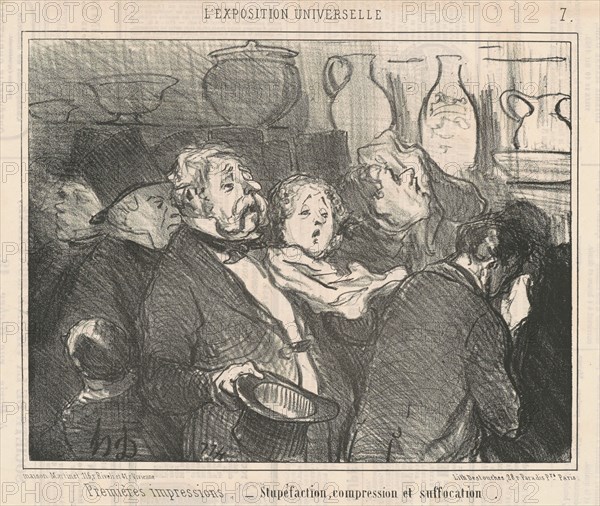 Premières impressions - Stupéfaction, compression et suffocation, 19th century. Creator: Honore Daumier.