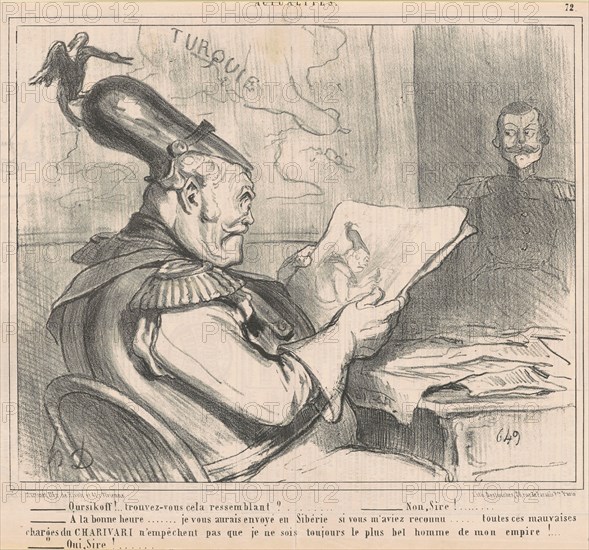 Oursikoff!..trouvez-vous cela ressemblant?, 19th century. Creator: Honore Daumier.