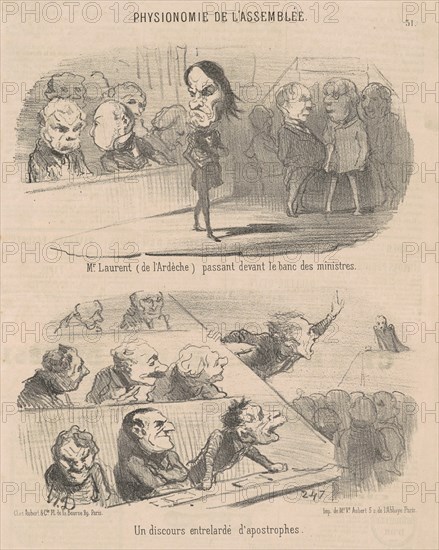 Mr. Laurent (de l'Ardèche) passant devant le banc de minstres, 19th century.  Creators: Honore Daumier, Paul-Mathieu Laurent.