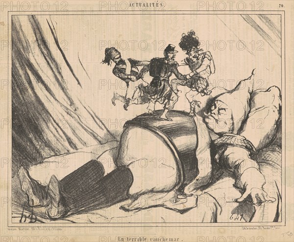 Un terrible cauchemar, 19th century. Creator: Honore Daumier.