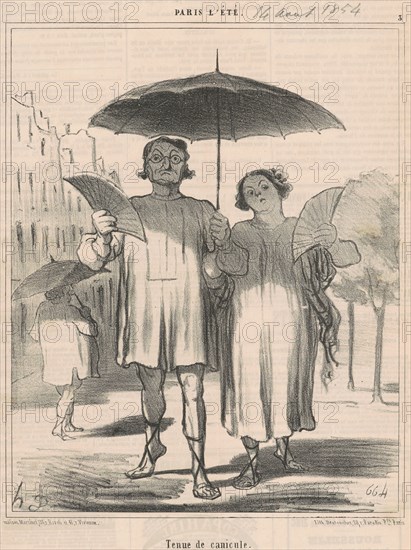 Tenue de canicule, 19th century. Creator: Honore Daumier.