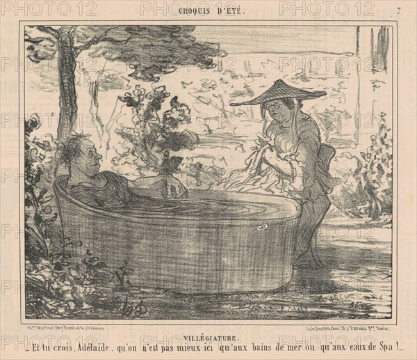 Villégiature, 19th century. Creator: Honore Daumier.