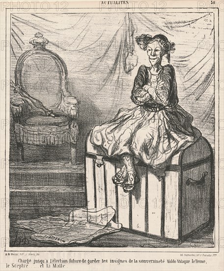 Chargé ... de garder les insignes de la souverainté, 19th century. Creator: Honore Daumier.