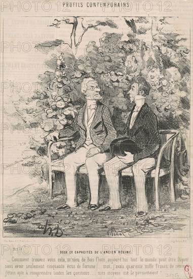 Deux ex capacité de l'ancien régime, 19th century. Creator: Honore Daumier.