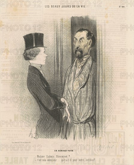 Un rendez-vous, 19th century. Creator: Honore Daumier.