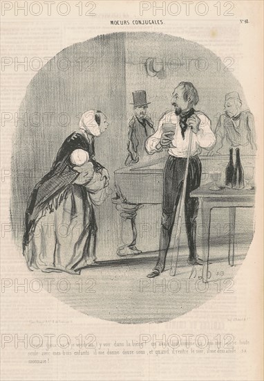 Grand Gueux va! je voudrais t'y voir, 19th century. Creator: Honore Daumier.