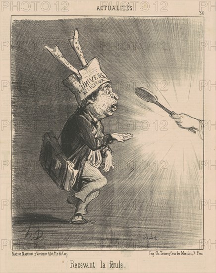 Recevant la férule, 19th century. Creator: Honore Daumier.