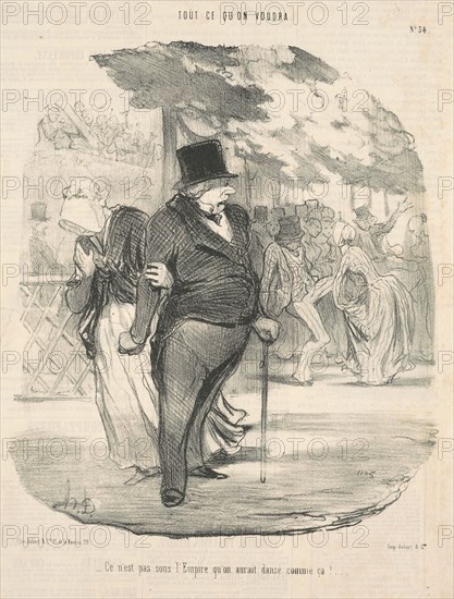 Ce n'est pas sous l"empire qu'on aurait dansé comme ca! ..., 1849. Creator: Honore Daumier.