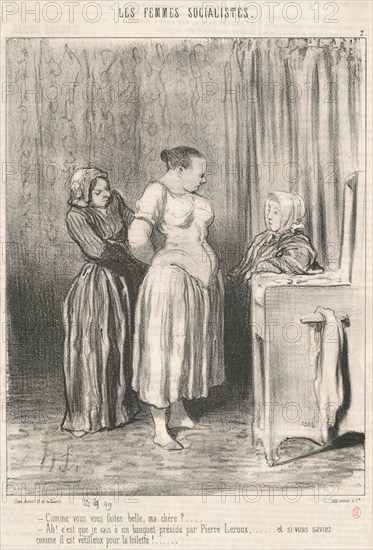 Comme vous faites belle, ma chère? ..., 19th century. Creator: Honore Daumier.