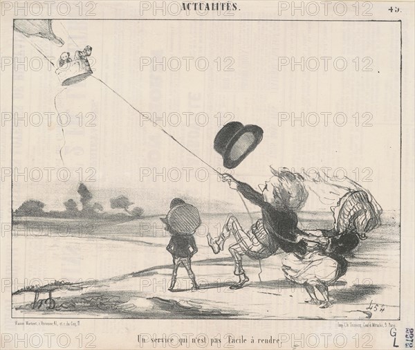 Un service ... pas facile a rendre, 19th century. Creator: Honore Daumier.