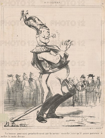 Un homme poursuivi ..., 19th century. Creator: Honore Daumier.