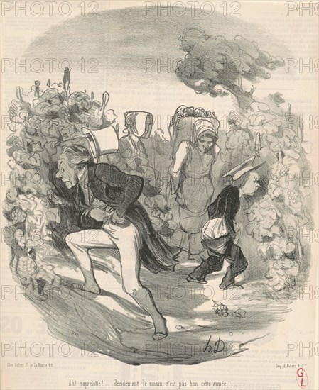 Ah! Saperlotte! ... Le raisin n'est pas bon cette année! ..., 19th century. Creator: Honore Daumier.