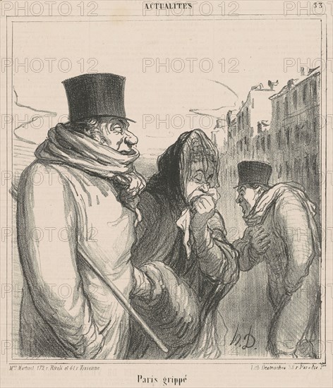 Paris grippé, 19th century. Creator: Honore Daumier.