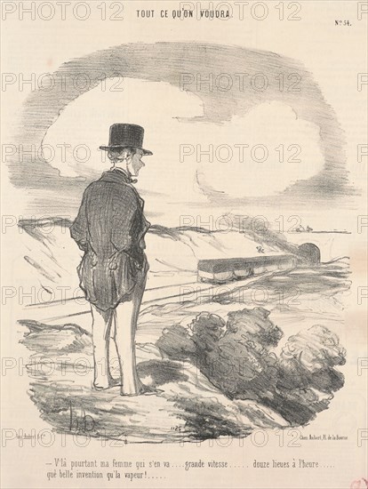 V'la pourtant ma femme qui s'en va ..., 19th century. Creator: Honore Daumier.