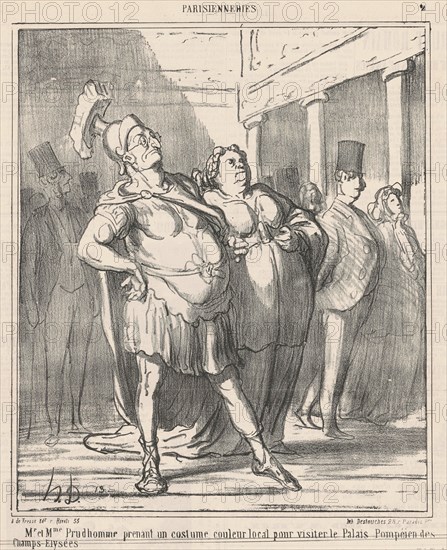 Mr. et Mme Prudhomme prenant un ..., 19th century. Creator: Honore Daumier.