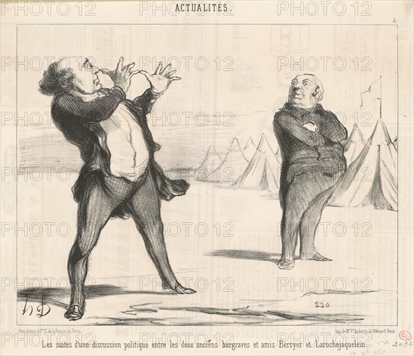 Les suites d'une discussion politique ..., 19th century. Creator: Honore Daumier.