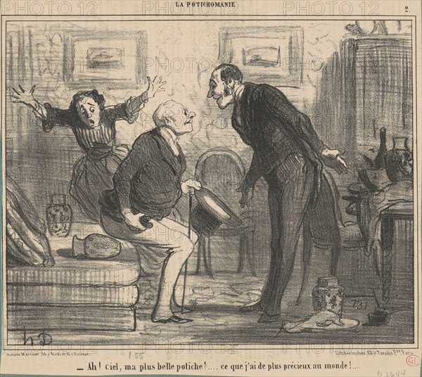 Ah! Ciel, ma plus belle potiche! ..., 19th century. Creator: Honore Daumier.