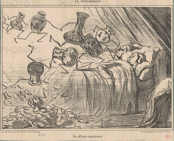 Un affreux cauchemar, 19th century. Creator: Honore Daumier.