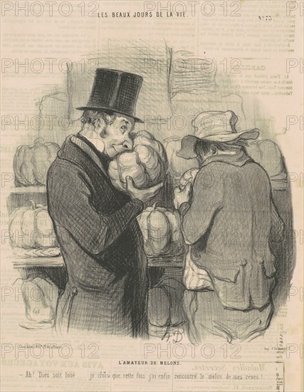 L'amateur de melons, 19th century. Creator: Honore Daumier.