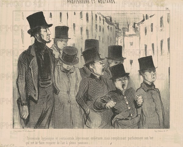 Promenade hygiénique et sentimentale ..., 19th century. Creator: Honore Daumier.