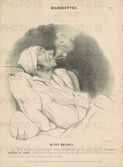 La pipe matinale, 19th century. Creator: Honore Daumier.