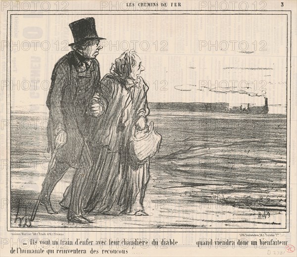 Ils vont un train d'enfer ..., 19th century. Creator: Honore Daumier.