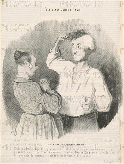 Un monsieur qui se rajeunit, 19th century. Creator: Honore Daumier.